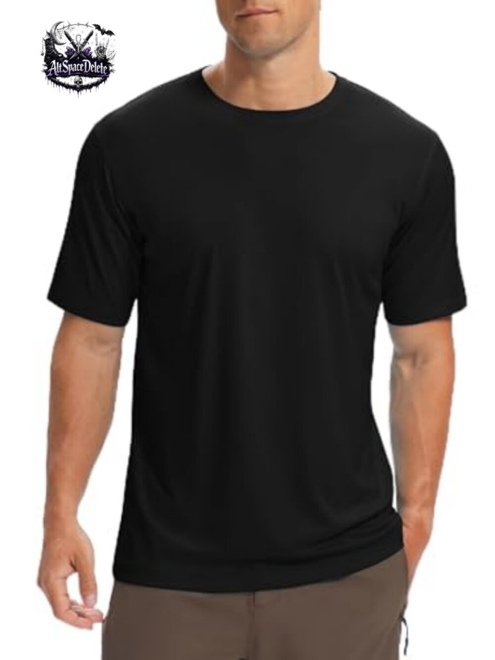 Mens UPF 50+ Rash Guard Short Sleeve Quick Dry Swim Shirt Sun Protection